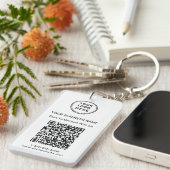 Porte-clés Code QR du logo promotionnel (Devant droit)
