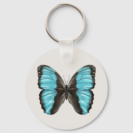 Porte-clés Code QR du papillon bleu (Recto)
