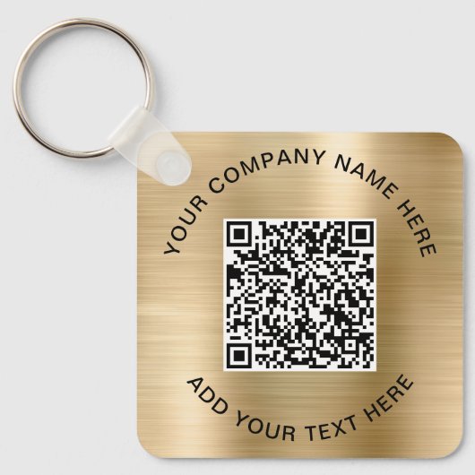 Porte-clés Code QR élégant Or promotionnel (Recto)