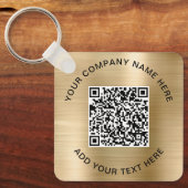 Porte-clés Code QR élégant Or promotionnel (Recto)