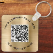 Porte-clés Code QR élégant Or promotionnel (Verso)