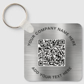 Porte-clés Code QR élégant promotionnel argent (Recto)