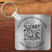Porte-clés Code QR élégant promotionnel argent (Recto)