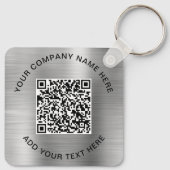 Porte-clés Code QR élégant promotionnel argent (Dos)