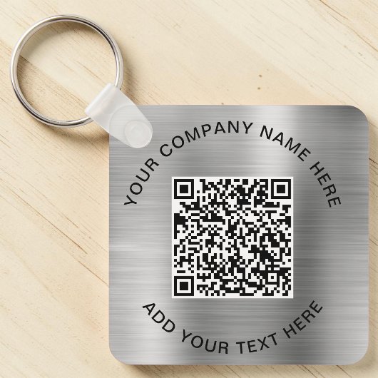 Porte-clés Code QR élégant promotionnel argent