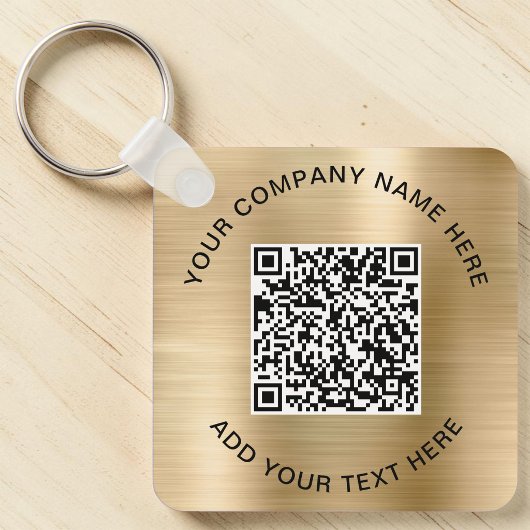 Porte-clés Code QR élégant promotionnel Or