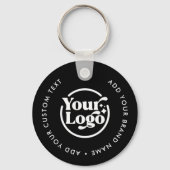 Porte-clés Code QR employé noir Porte - clé de logo d'entrepr (Recto)