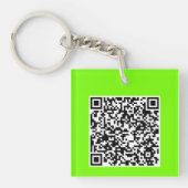 Porte-clés Code QR en vert fluorescent (Devant)