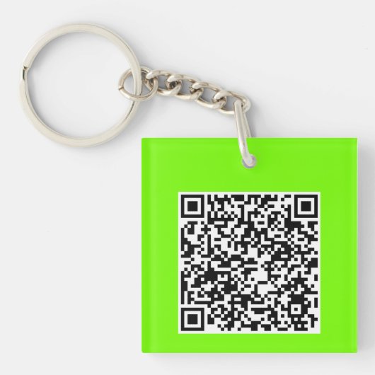 Porte-clés Code QR en vert fluorescent (Devant)