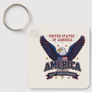 Porte-clés Code QR Entreprise Minimaliste Moderne USA 250ème