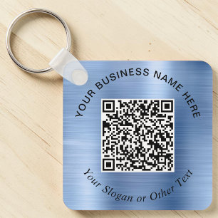 Porte-clés Code QR Entreprise Promotionnel Bleu