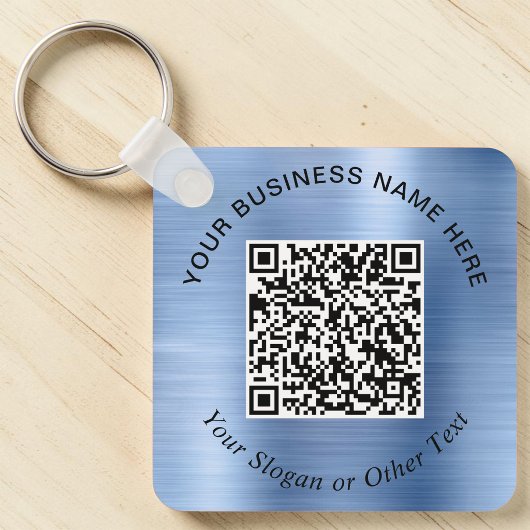 Porte-clés Code QR Entreprise Promotionnel Bleu