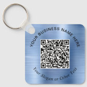 Porte-clés Code QR Entreprise Promotionnel Bleu (Recto)