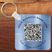 Porte-clés Code QR Entreprise Promotionnel Bleu (Recto)
