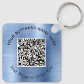 Porte-clés Code QR Entreprise Promotionnel Bleu (Dos)