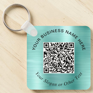 Porte-clés Code QR Entreprise Promotionnel Vert Menthe Sarcel
