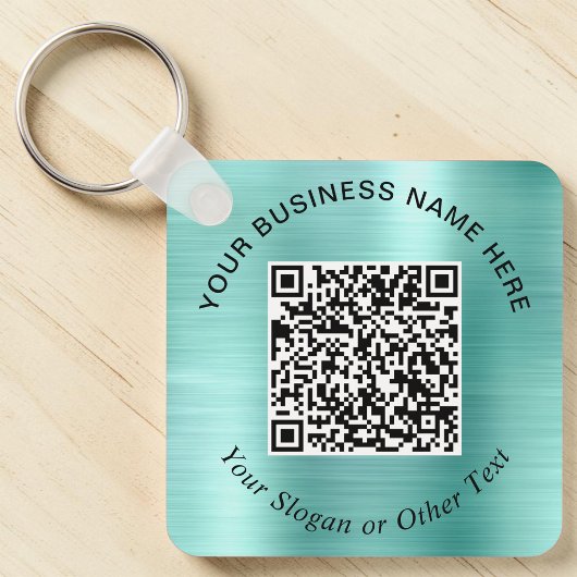Porte-clés Code QR Entreprise Promotionnel Vert Menthe Sarcel