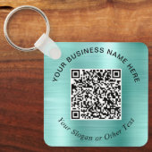 Porte-clés Code QR Entreprise Promotionnel Vert Menthe Sarcel (Recto)