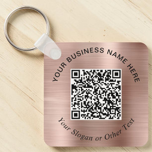 Porte-clés Code QR Entreprise Rose Gold Promotionnel