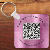 Porte-clés Code QR Entreprise Rose Promotionnel (Recto)