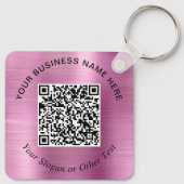 Porte-clés Code QR Entreprise Rose Promotionnel (Dos)