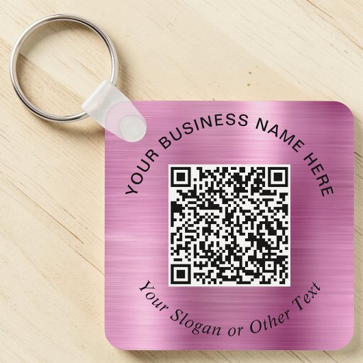 Porte-clés Code QR Entreprise Rose Promotionnel
