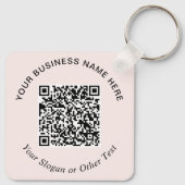 Porte-clés Code QR Entreprise Rose Promotionnel (Dos)