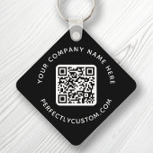 Porte-clés Code QR et texte personnalisé double face noir