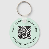 Porte-clés Code QR et texte personnalisé vert menthe (Recto)