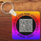 Porte-clés Code QR et texte personnalisé Votre Porte - clé pe (Recto)