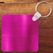 Porte-clés Code QR feuille rose chaud (Verso)