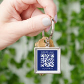 Porte-clés Code QR (généré instantanément) modifiable | Bleu (main)