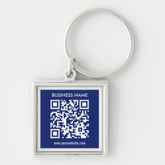 Porte-clés Code QR (généré instantanément) modifiable | Bleu (Devant)