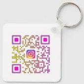 Porte-clés Code QR Instagram personnalisé (Dos)