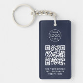 Porte-clés Code QR | Logo d'entreprise Bleu marine profession (Devant)