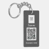 Porte-clés Code QR Logo d'entreprise Professionnel Gris perso (Devant gauche)