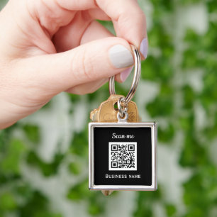 Porte-clés Code QR Logo d'entreprise Professionnel Noir Moder