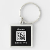 Porte-clés Code QR Logo d'entreprise Professionnel Noir Moder (Devant)