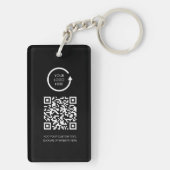 Porte-clés Code QR Logo d'entreprise Professionnel Simple Noi (Dos)