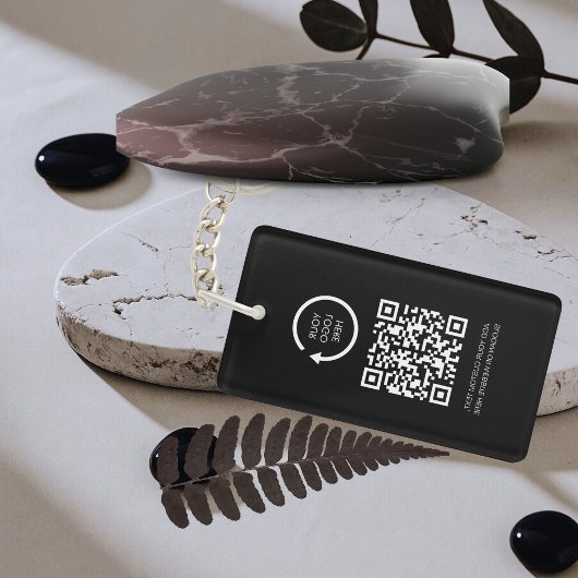 Porte-clés Code QR Logo d'entreprise Professionnel Simple Noi