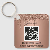 Porte-clés Code QR Logo d'entreprise Rose Gold Professionnel (Recto)