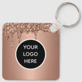 Porte-clés Code QR Logo d'entreprise Rose Gold Professionnel (Dos)