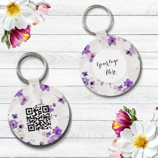 Porte-clés code QR Logo double face