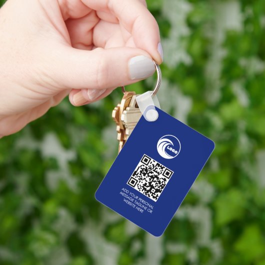 Porte-clés Code QR Logo Entreprise Professionnel B (main)
