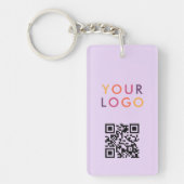 Porte-clés Code QR Logo Entreprise Violet (Devant)