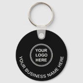 Porte-clés Code QR Logo Moderne Promotionnel Noir (Recto)
