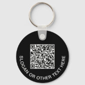 Porte-clés Code QR Logo Moderne Promotionnel Noir (Verso)