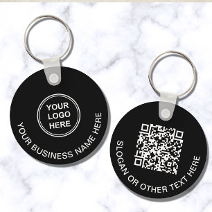 Porte-clés Code QR Logo Moderne Promotionnel Noir
