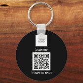 Porte-clés Code QR - Logo professionnel personnalisé noir (Recto)
