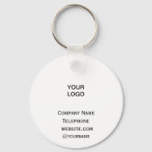 Porte-clés Code QR - Logo professionnel personnalisé noir (Verso)